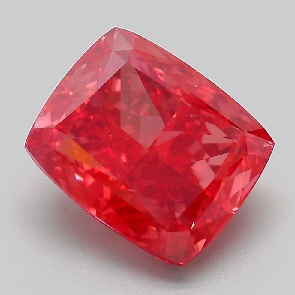 Cushion Fancy Vivid Red Lab-grown Diamond 4.67ct VS1 loose diamond