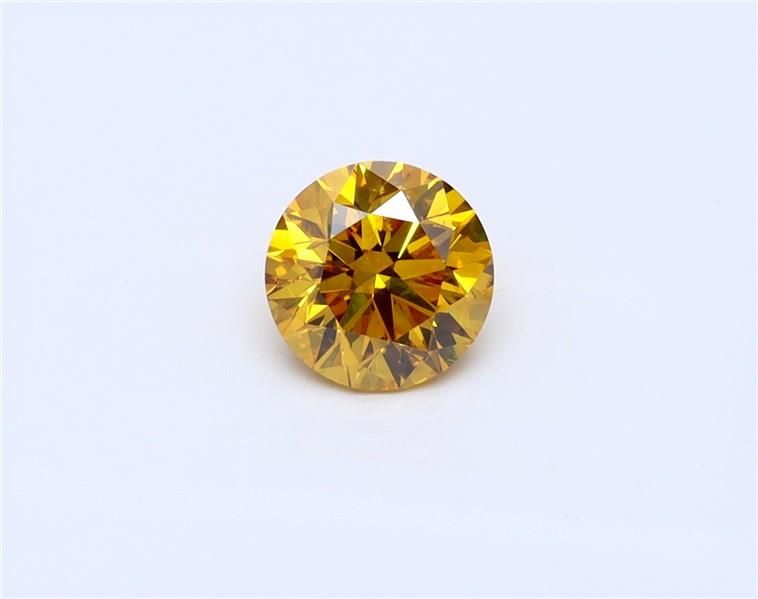Round Fancy Vivid Orangey Yellow Natural Diamond 0.5ct I1 loose diamond