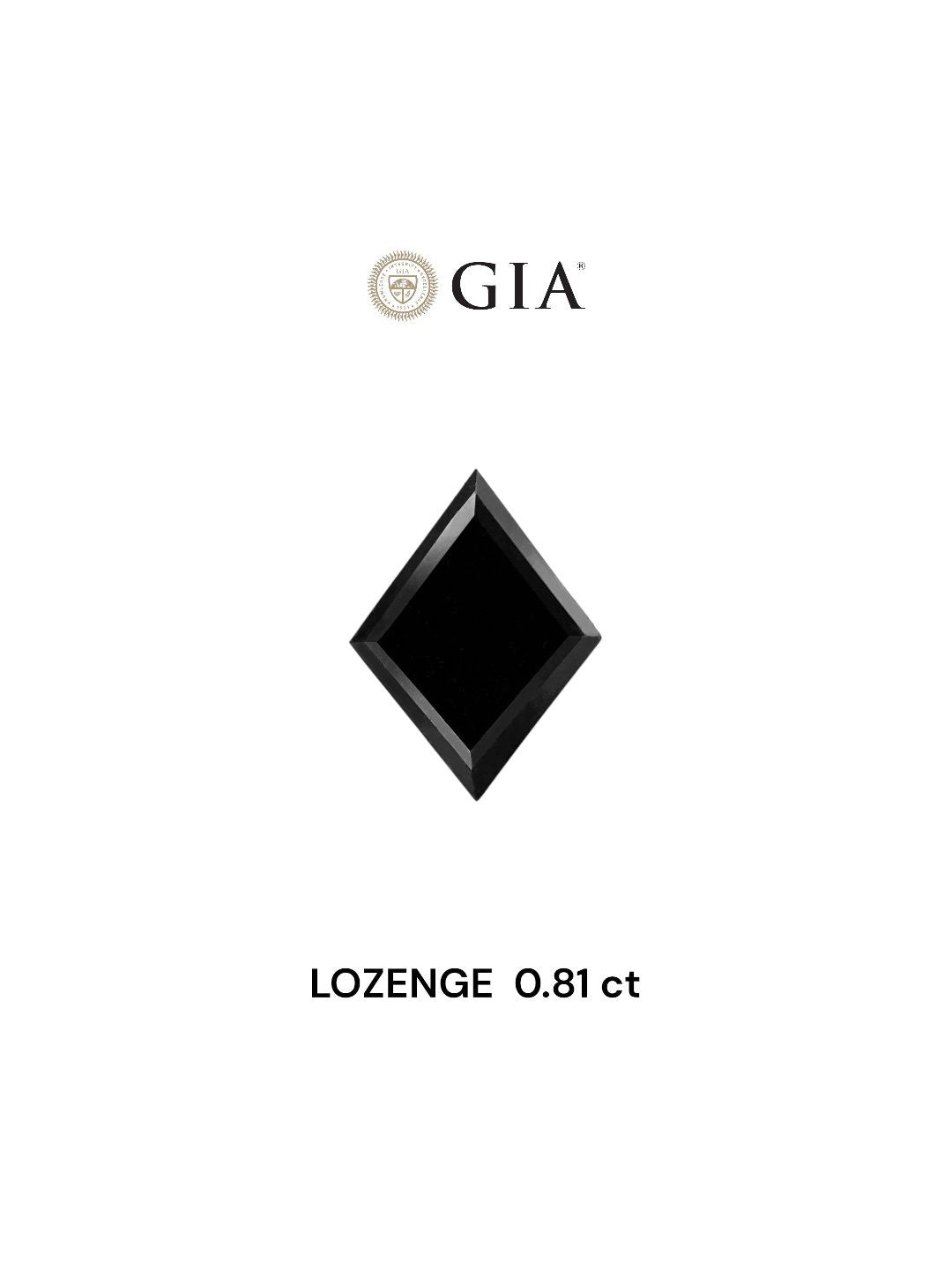Lozenge Fancy Black Natural Diamond 0.81ct VVS2 loose diamond