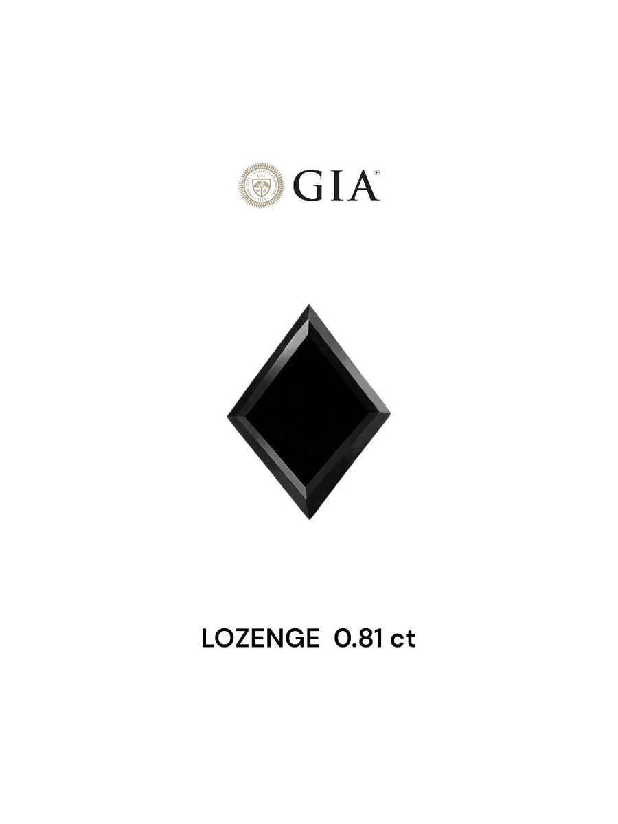 Lozenge Fancy Black Natural Diamond 0.81ct VVS2 loose diamond
