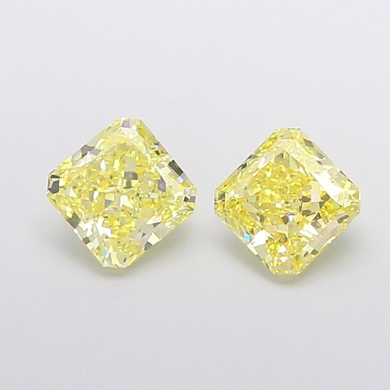 Square Radiant Fancy Intense Yellow Lab-grown Diamond 1.08ct VVS2 loose diamond