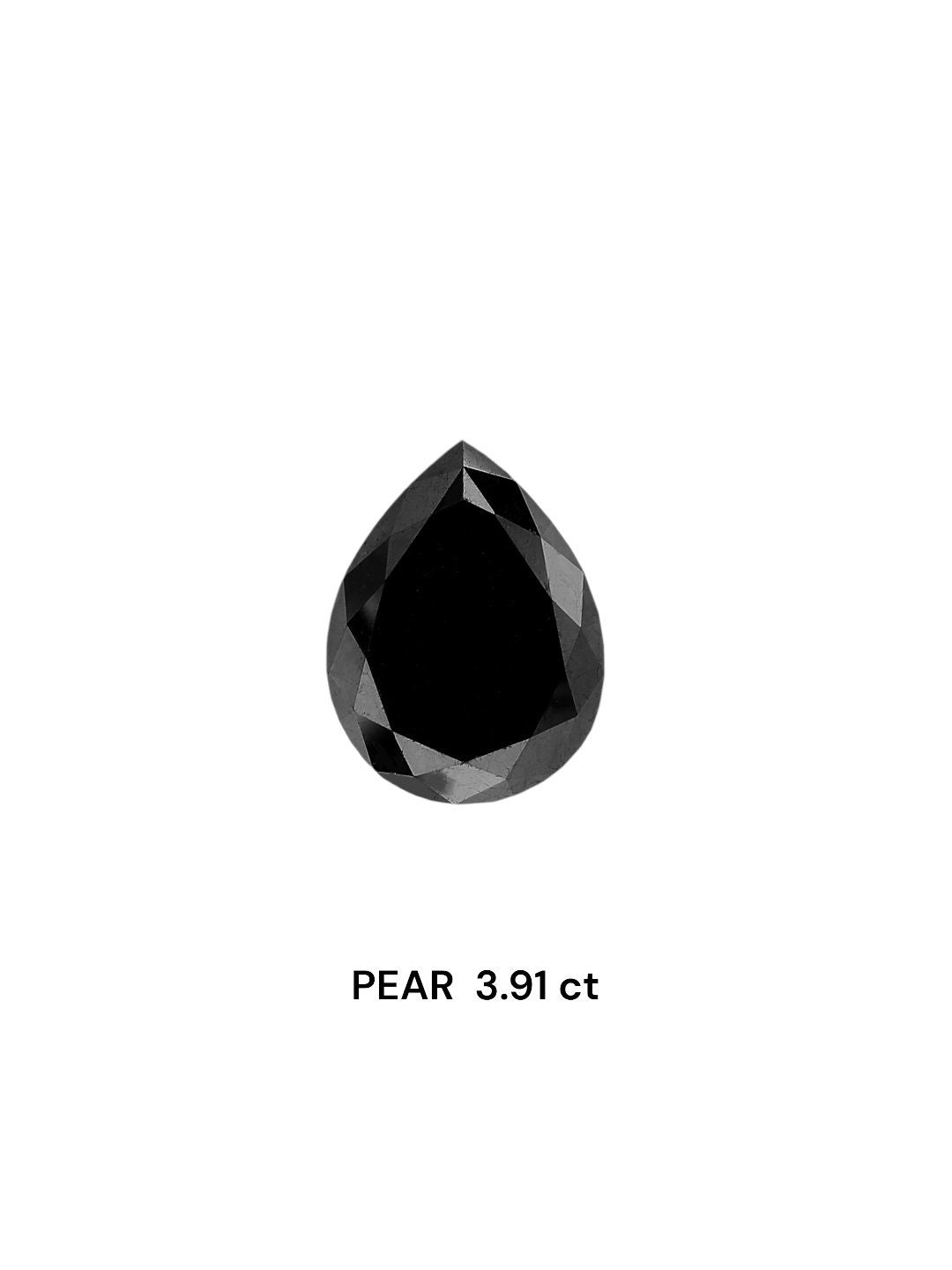Pear Black Natural Diamond 3.91ct loose diamond