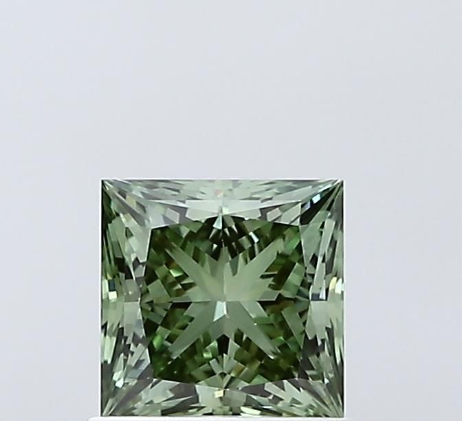 Princess Fancy Vivid Green Lab-grown Diamond 1.01ct VS1 loose diamond