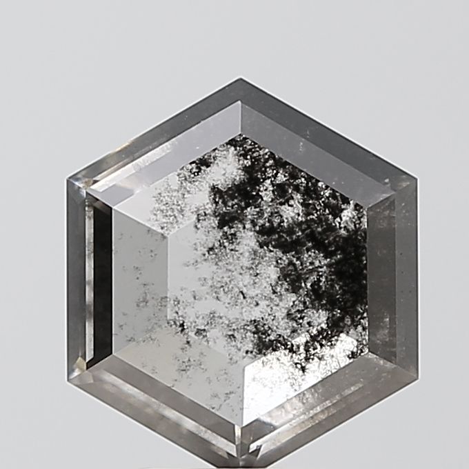 Hexagonal Salt And Pepper Lab-grown Diamond 2.11ct I1 loose diamond