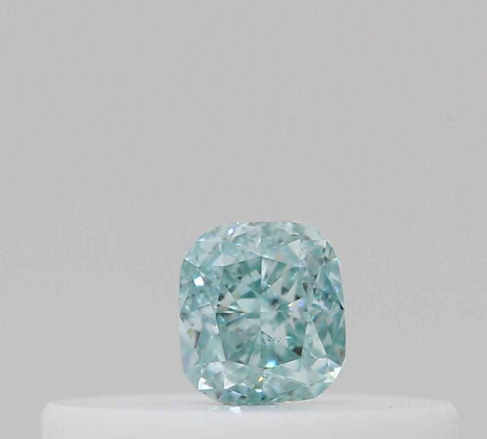 Cushion Fancy Intense Blue Green Natural Diamond 0.09ct loose diamond