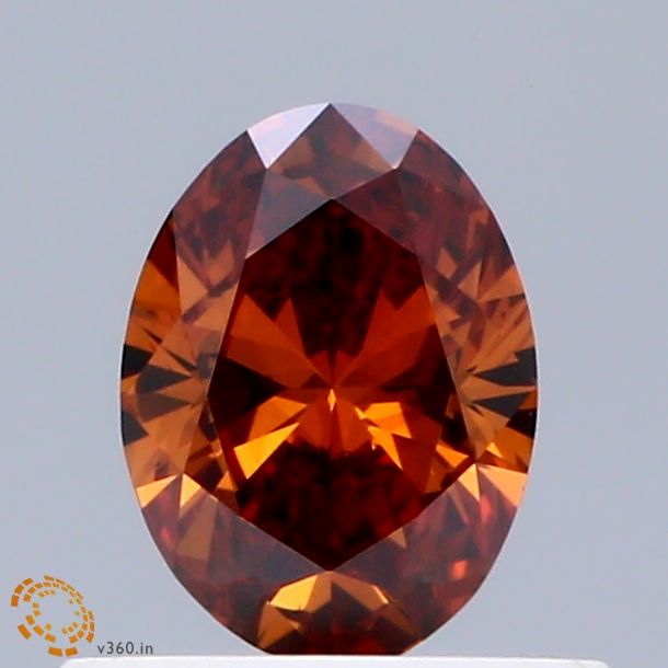 Oval Fancy Vivid Orange Lab-grown Diamond 0.5ct VVS2 loose diamond