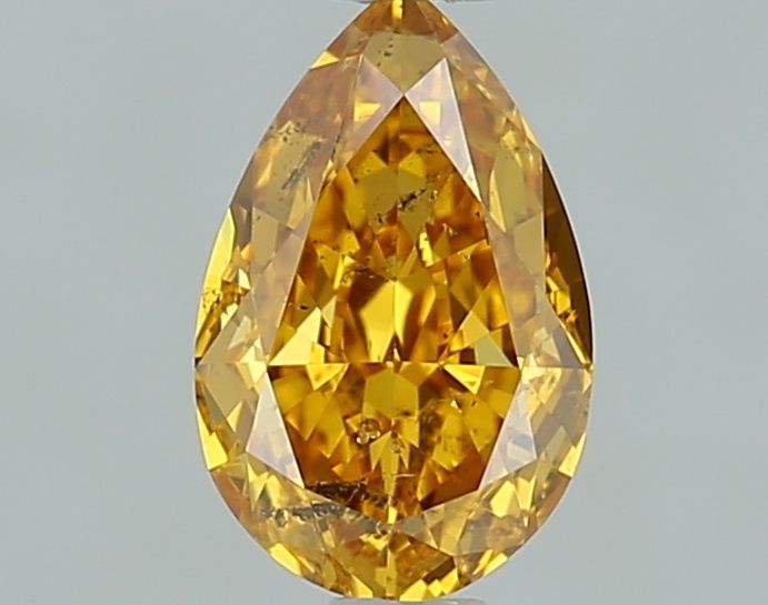 Pear Fancy Vivid Yellow Orange Natural Diamond 0.71ct I1 loose diamond