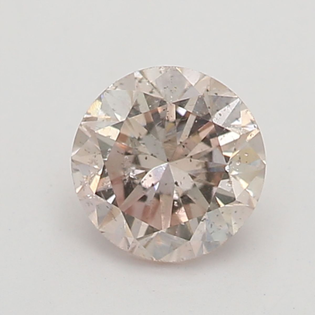 Round Fancy Light Orangey Pink Natural Diamond 0.28ct SI2 loose diamond