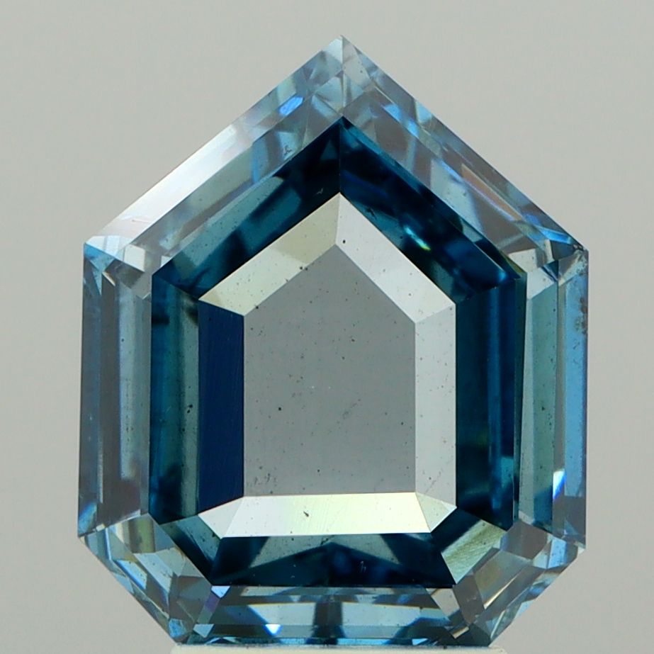 Heptagonal Fancy Green Blue Lab-grown Diamond 3.34ct SI1 loose diamond