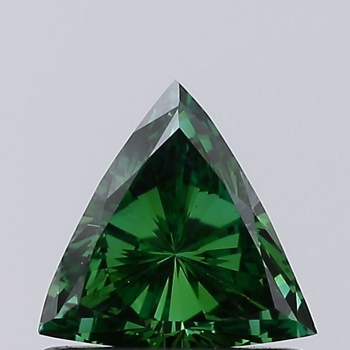 Triangular Fancy Vivid Green Lab-grown Diamond 0.5ct VS2 loose diamond