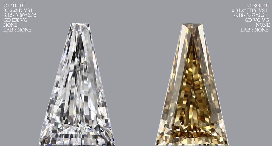 Tapered Baguette Fancy Brown Yellow Natural Diamond 0.31ct VS1 loose diamond