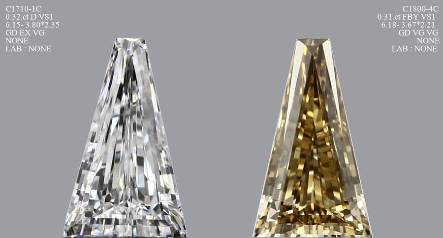 Tapered Baguette Fancy Brown Yellow Natural Diamond 0.31ct VS1 loose diamond