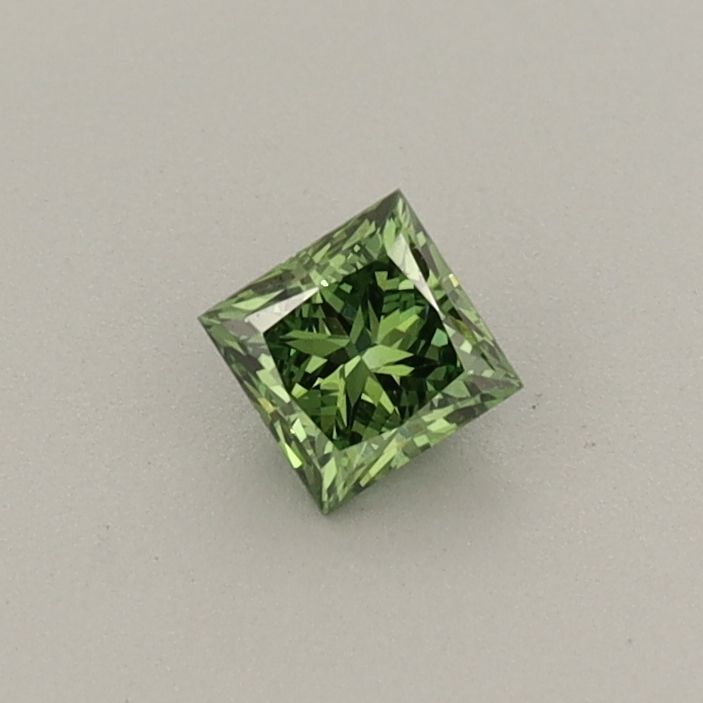 Princess Fancy Vivid Green Lab-grown Diamond 0.23ct VS1 loose diamond