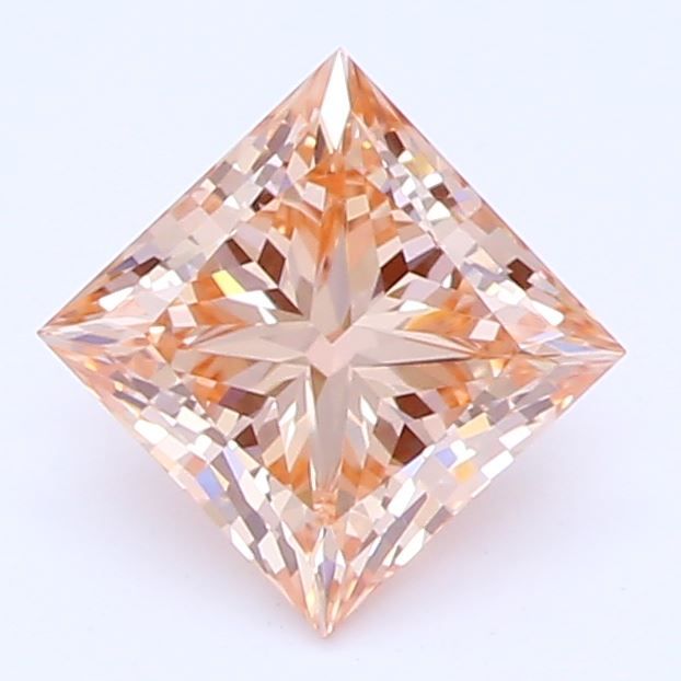 Princess Fancy Pinkish Orange Lab-grown Diamond 0.54ct VS1 loose diamond