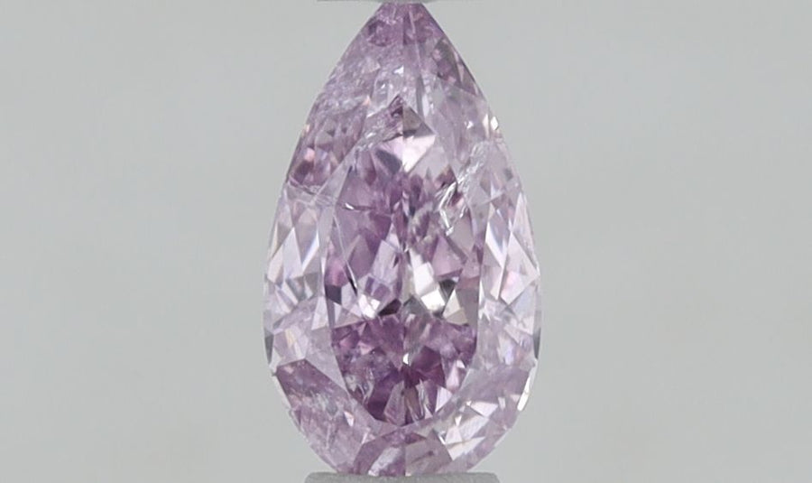 Pear Fancy Intense Pink Purple Natural Diamond 0.24ct I2 loose diamond