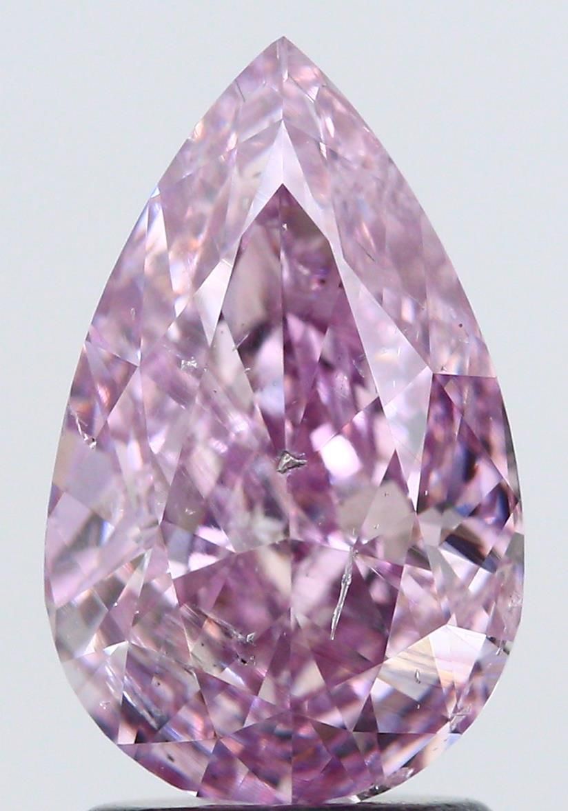 Pear Fancy Pink Purple Natural Diamond 2.01ct SI2 loose diamond