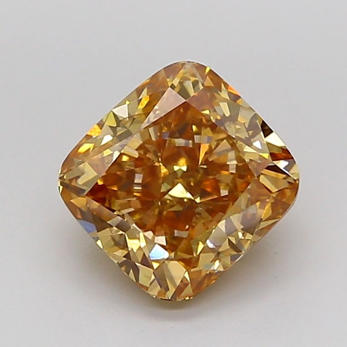 Cushion Fancy Yellow Brown Lab-grown Diamond 3.01ct SI1 loose diamond