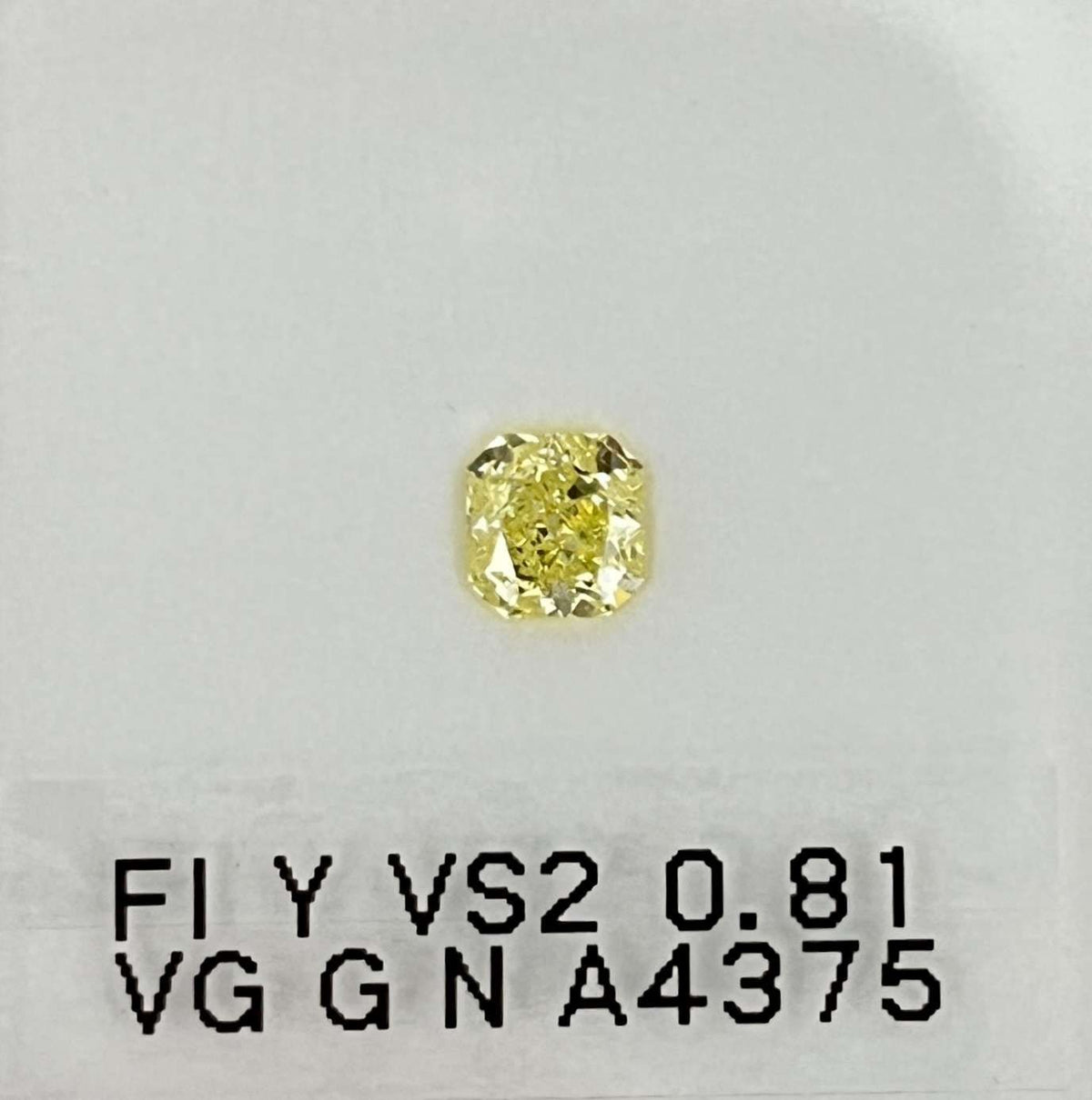 Square Fancy Intense Yellow Natural Diamond 0.81ct VS2 loose diamond
