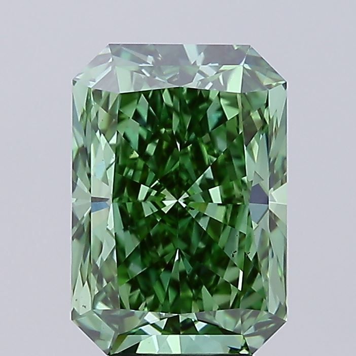Radiant Fancy Vivid Green Lab-grown Diamond 4.91ct VS2 loose diamond