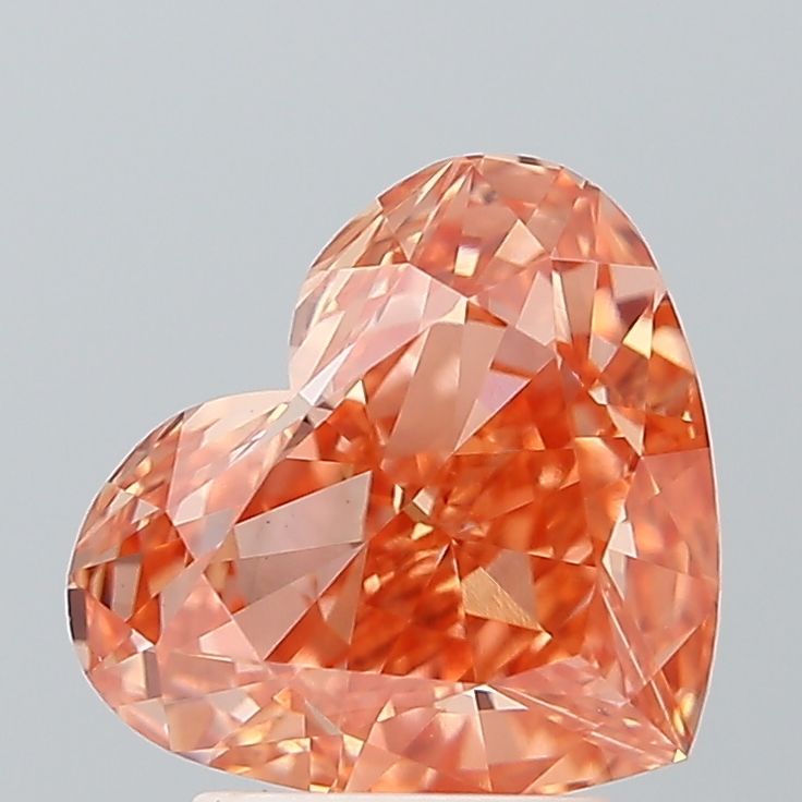 Heart Fancy Intense Brownish Orange Lab-grown Diamond 2.92ct VS1 loose diamond