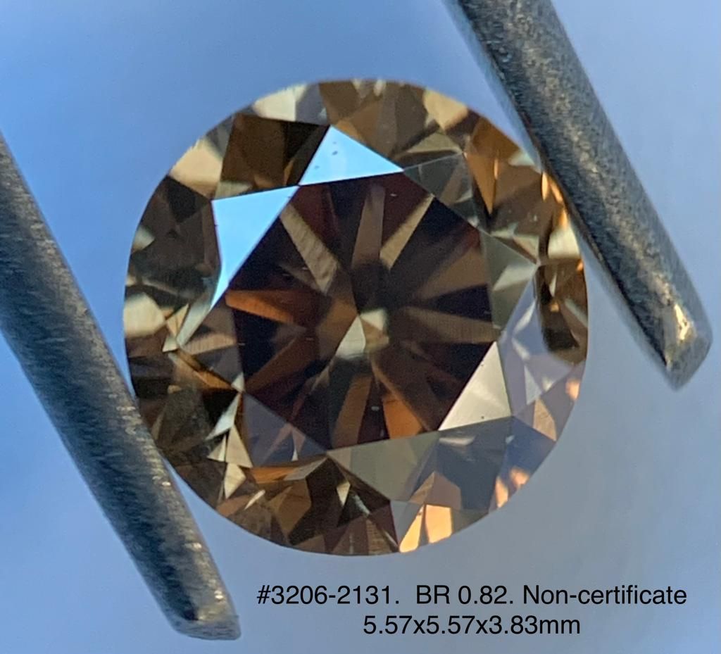 Round Brown Natural Diamond 0.82ct VS1 loose diamond