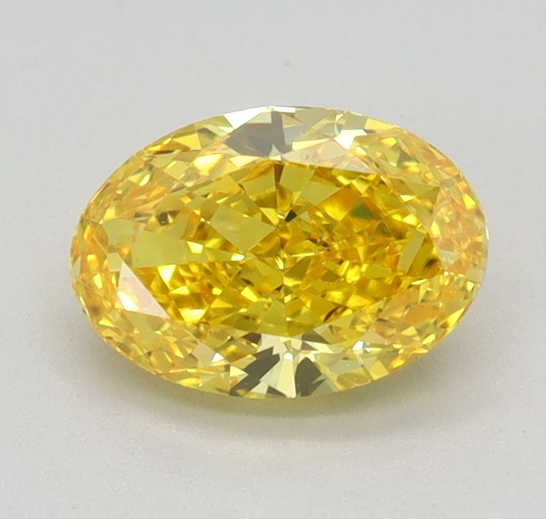 Oval Fancy Vivid Yellow Lab-grown Diamond 0.83ct VS1 loose diamond