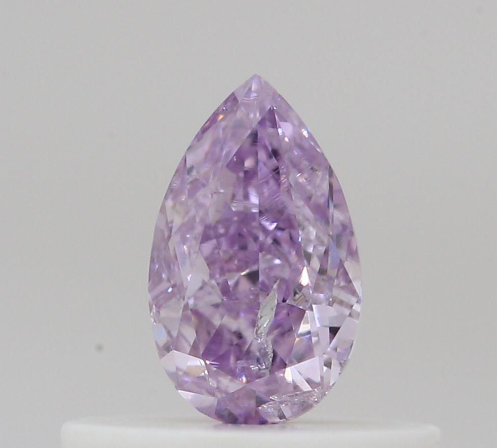Pear Fancy Intense Pinkish Purple Natural Diamond 0.28ct I2 loose diamond