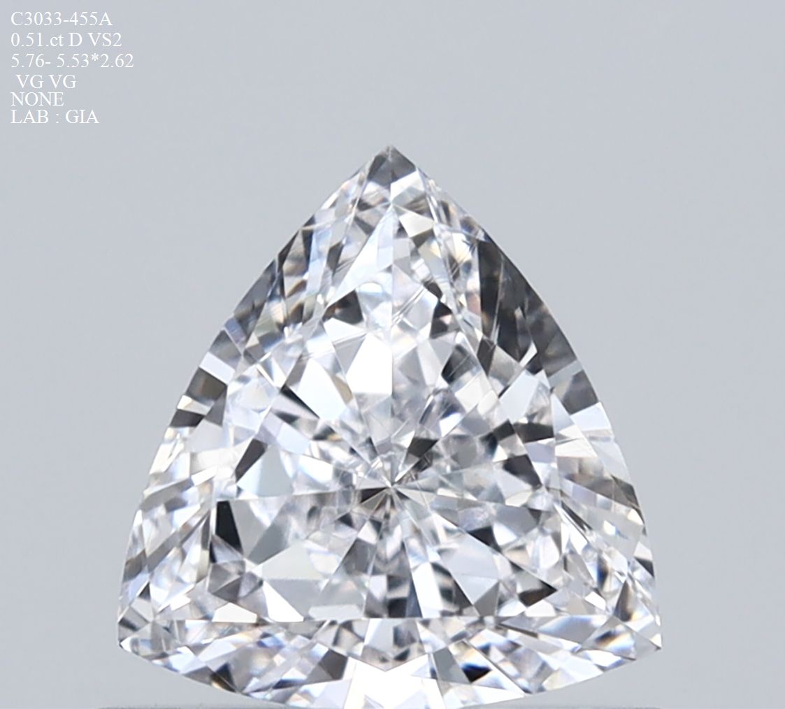 Triangular Natural Diamond 0.51ct D VS2