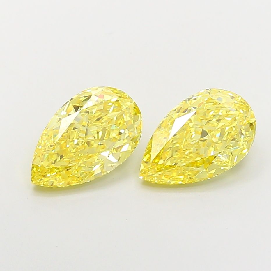 Pear Fancy Vivid Yellow Lab-grown Diamond 3.12ct VS1 loose diamond
