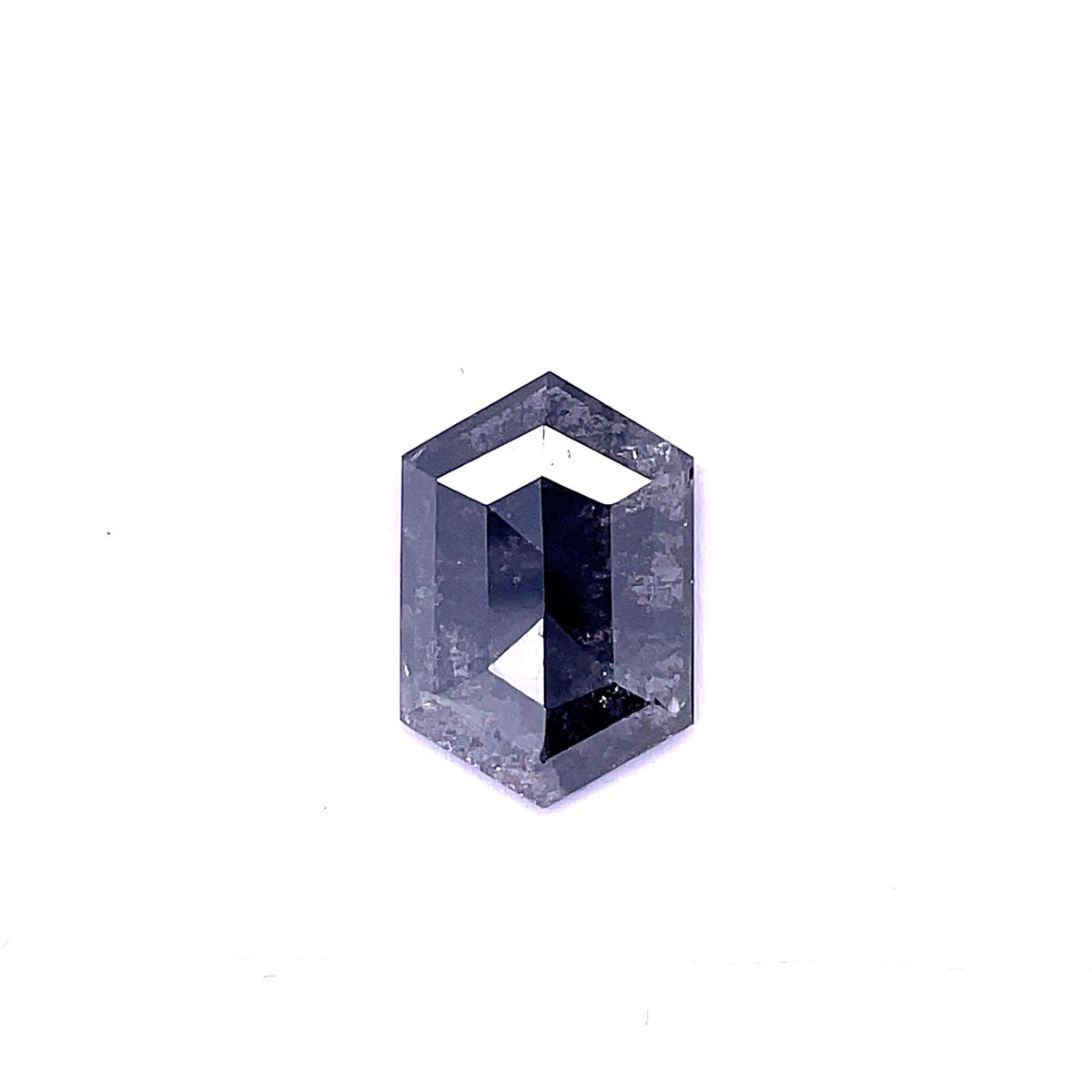 Hexagonal Salt And Pepper Natural Diamond 3.94ct loose diamond