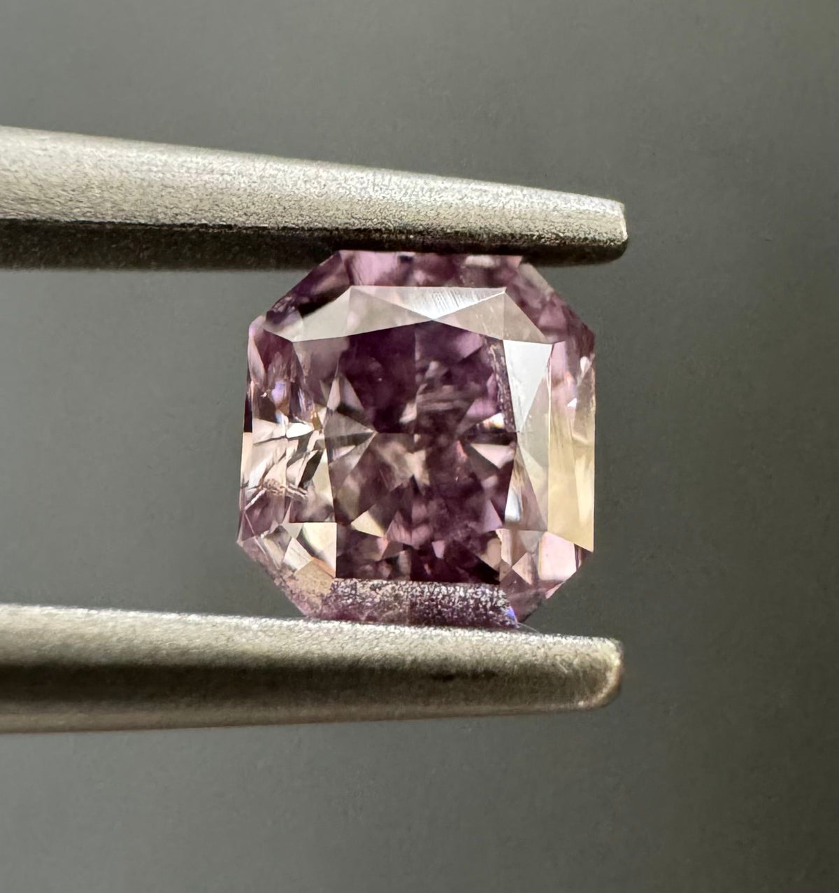 Radiant Fancy Pink Purple Natural Diamond 0.32ct I1 loose diamond