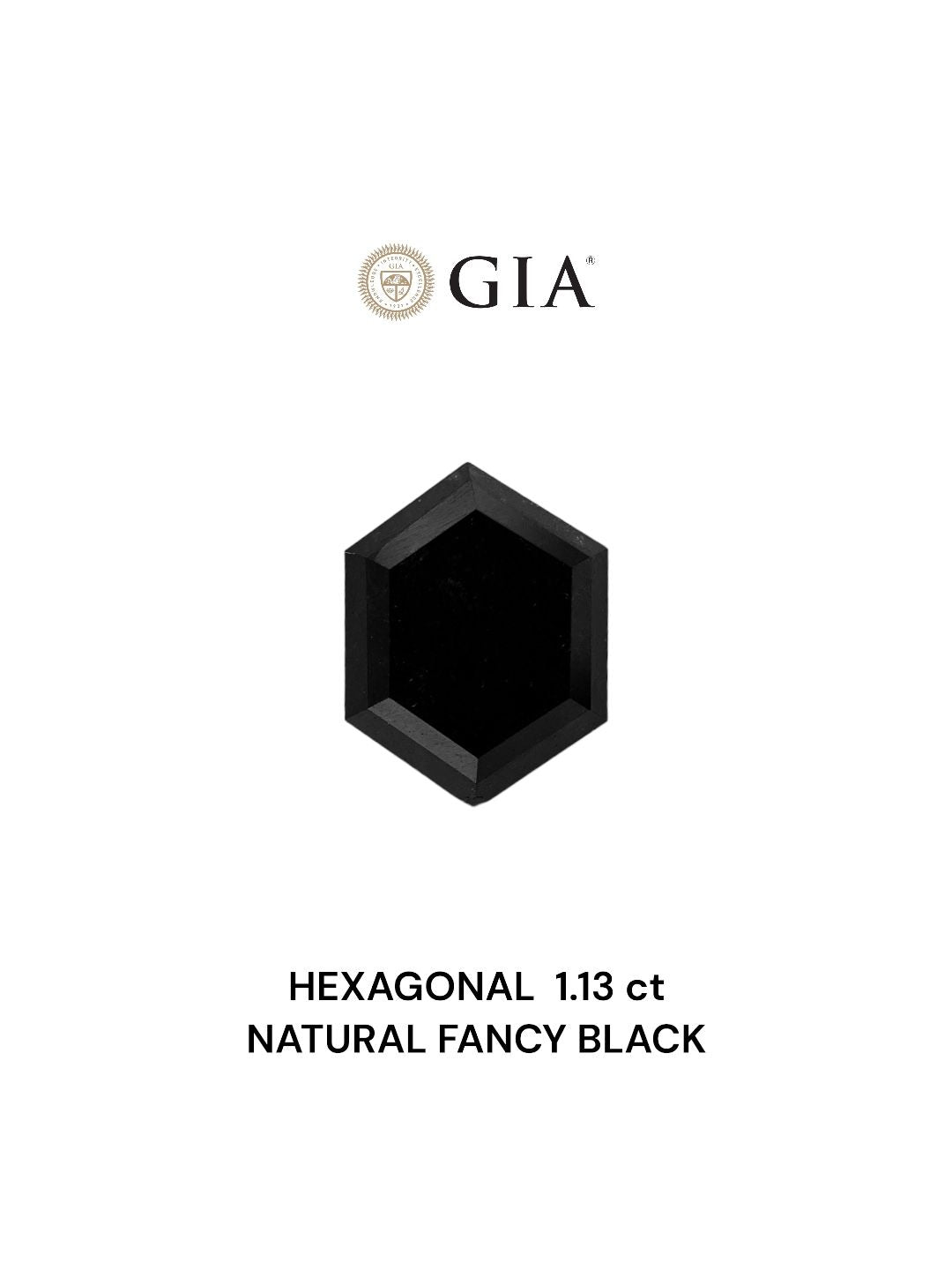 Hexagonal Fancy Black Natural Diamond 1.13ct VVS2 loose diamond