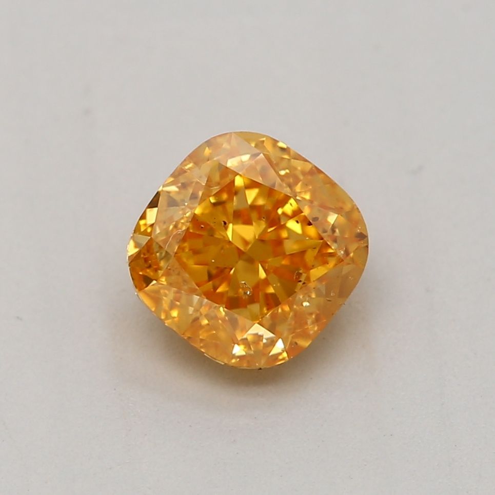 Cushion Fancy Vivid Yellow Orange Natural Diamond 0.51ct I1 loose diamond