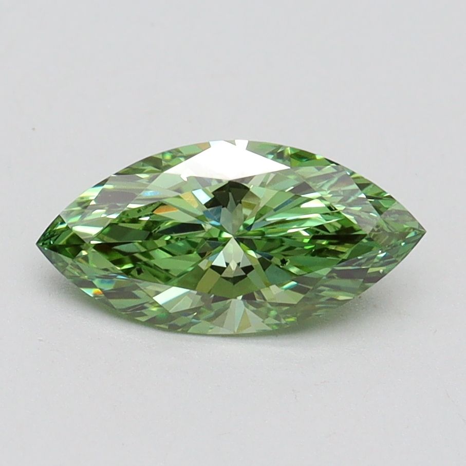 Marquise Fancy Vivid Green Lab-grown Diamond 0.9ct VS2 loose diamond