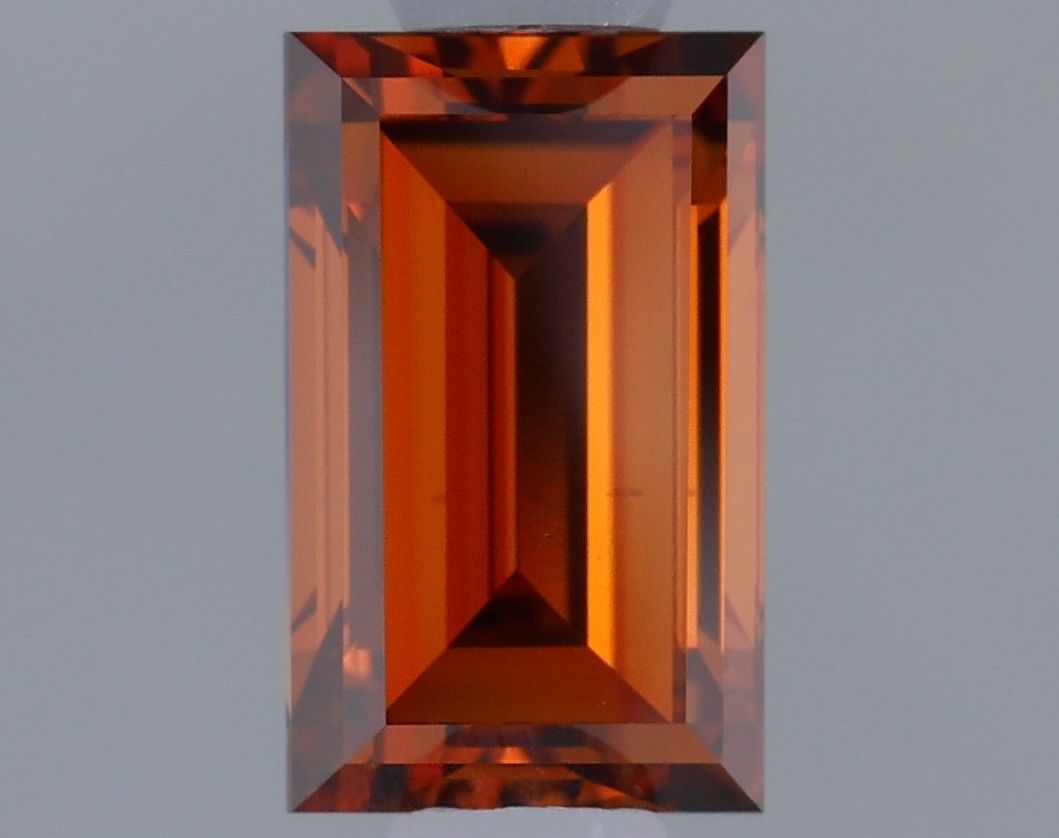 Baguette Fancy Vivid Orange Lab-grown Diamond 0.64ct VS2 loose diamond