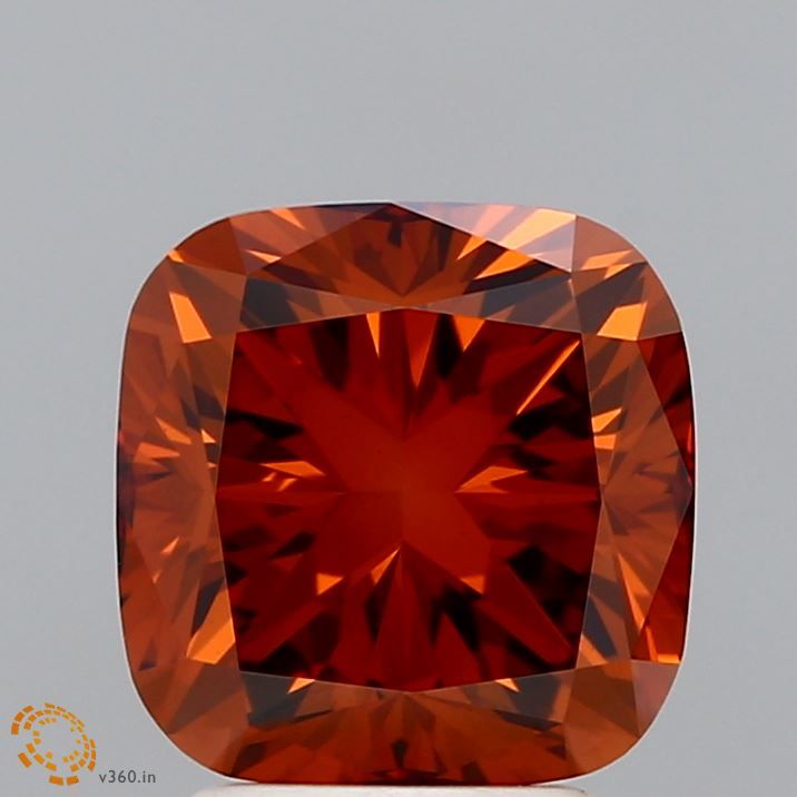 Cushion Fancy Vivid Orange Lab-grown Diamond 3.04ct VS1 loose diamond