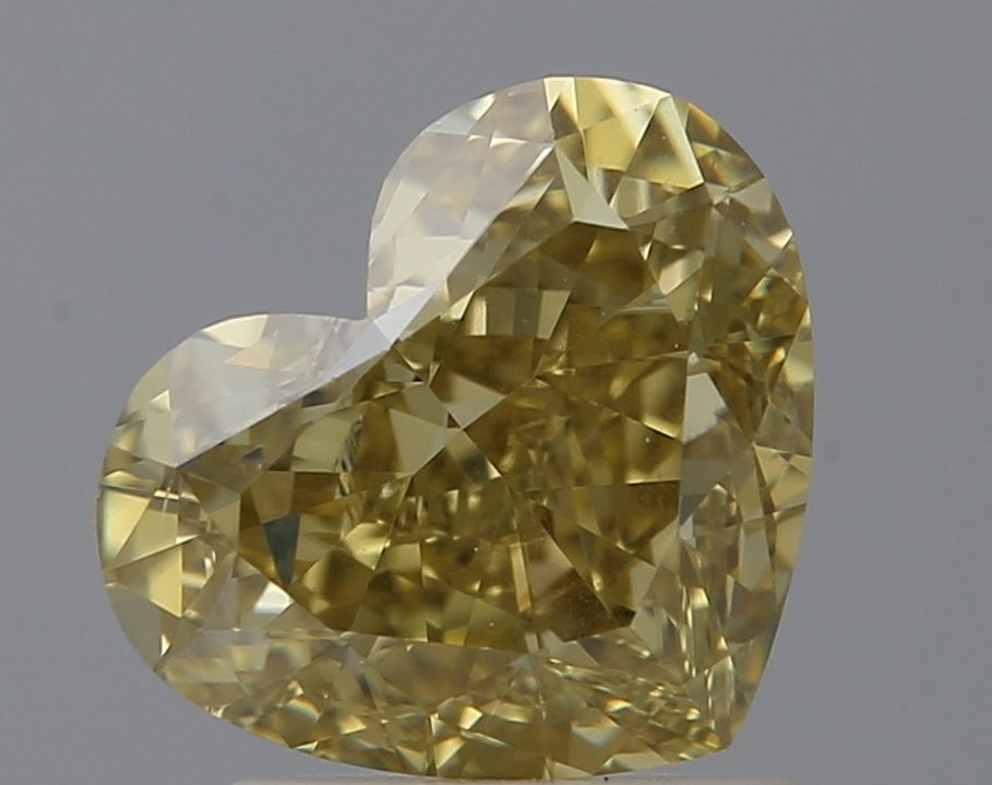 Heart Fancy Brownish Greenish Yellow Natural Diamond 1.57ct IF loose diamond