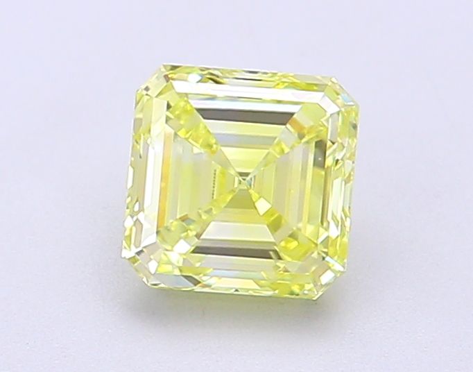 Square Emerald Fancy Intense Yellow Lab-grown Diamond 1.08ct VVS2 loose diamond