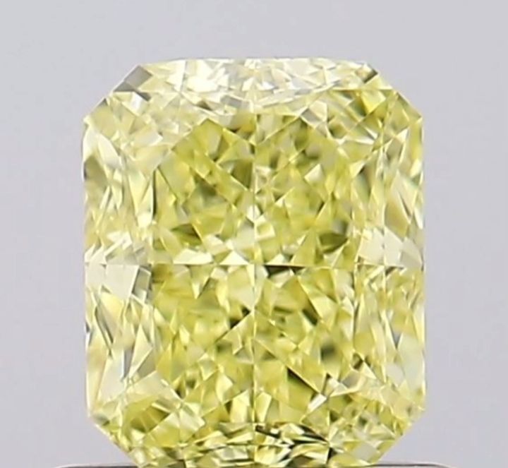 Radiant Fancy Intense Yellow Natural Diamond 0.71ct VVS1 loose diamond