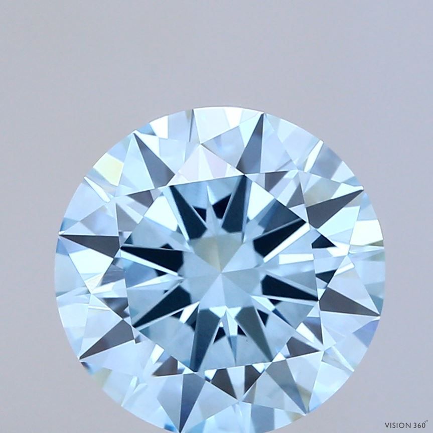 Round Fancy Vivid Blue Lab-grown Diamond 4ct VVS2 loose diamond