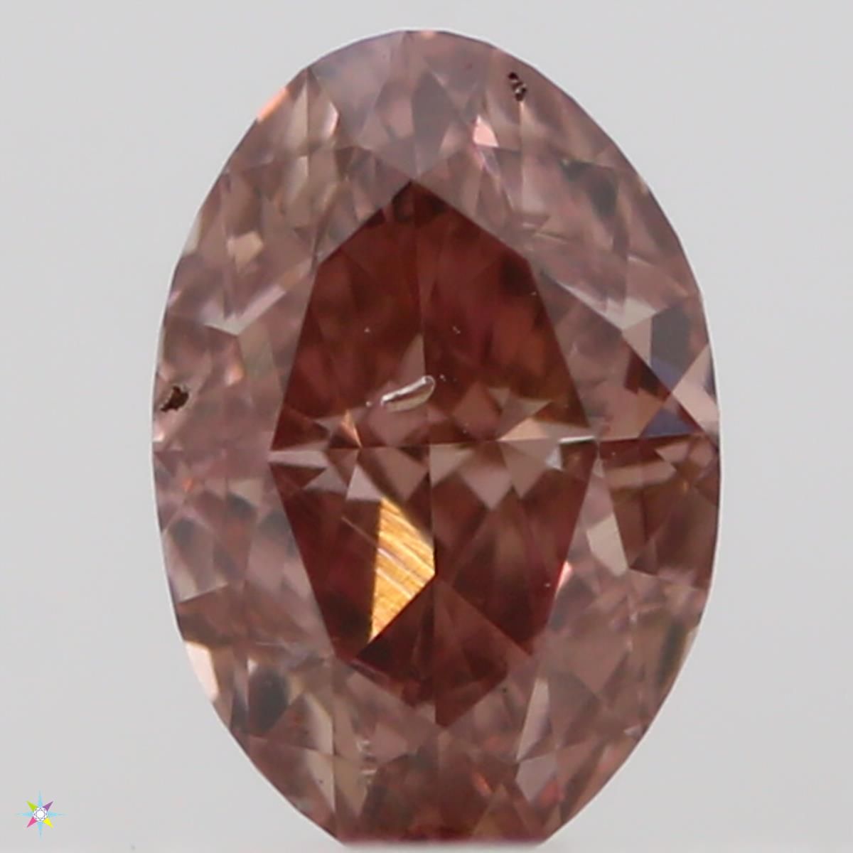 Oval Fancy Intense Orangey Pink Natural Diamond 0.23ct SI2 loose diamond