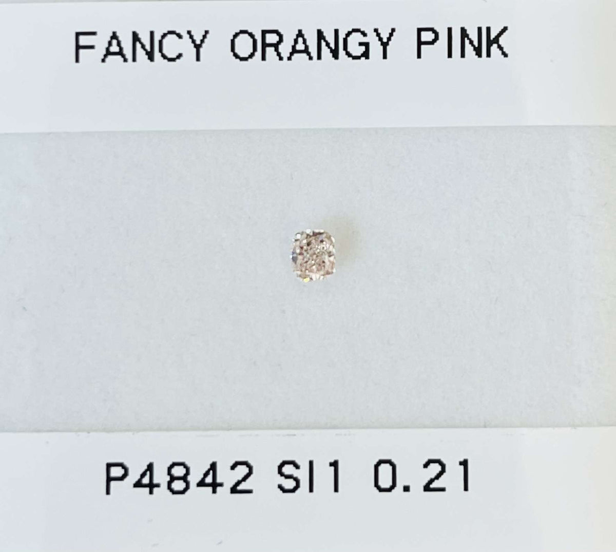 Cushion Fancy Orangey Pink Natural Diamond 0.21ct SI1 loose diamond