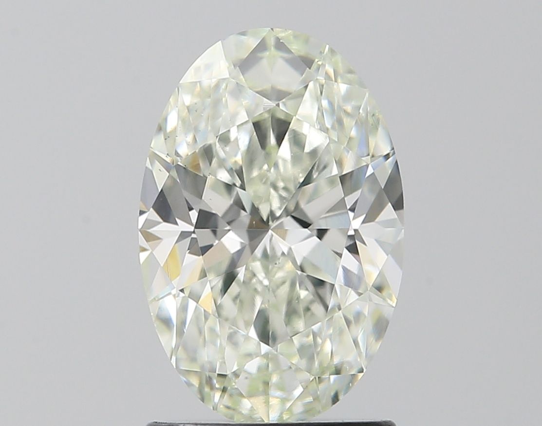 Oval Very Light Yellow Green Natural Diamond 1.54ct SI1 loose diamond