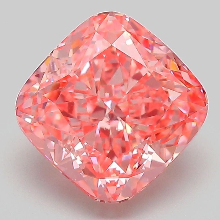 Cushion Fancy Vivid Pink Lab-grown Diamond 3.1ct VVS2 loose diamond