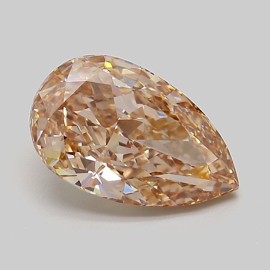Pear Fancy Light Brown Lab-grown Diamond 3.05ct VVS2 loose diamond