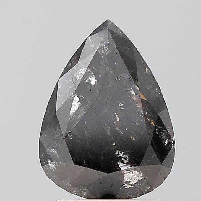 Pear Salt And Pepper Natural Diamond 1.56ct VS2 loose diamond