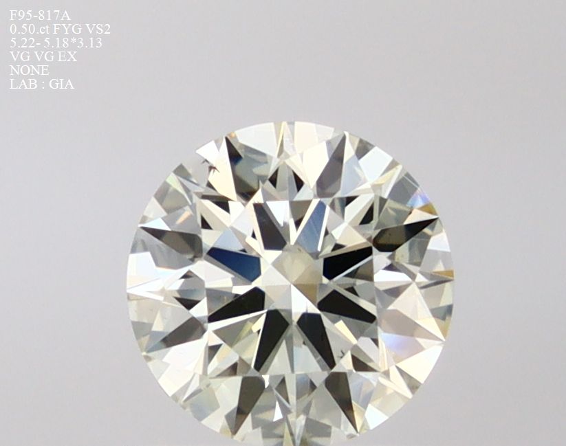 Round Faint Yellow Green Natural Diamond 0.5ct VS2 loose diamond