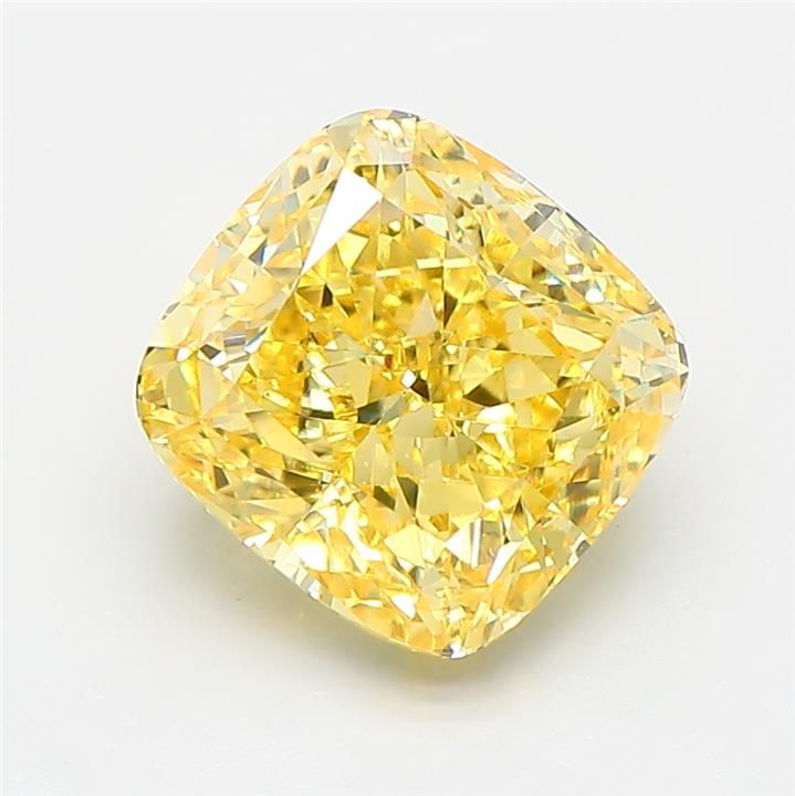 Cushion Fancy Vivid Yellow Lab-grown Diamond 3ct VS1 loose diamond