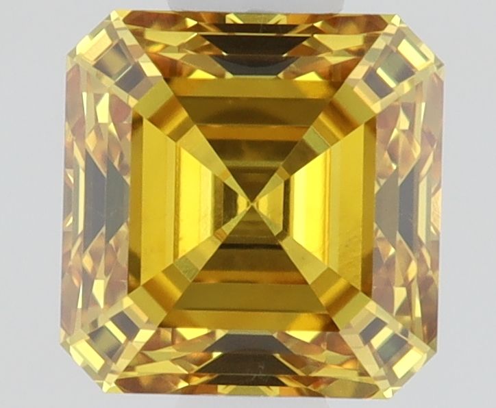 Square Emerald Fancy Intense Orange Yellow Natural Diamond 0.5ct SI1 loose diamond