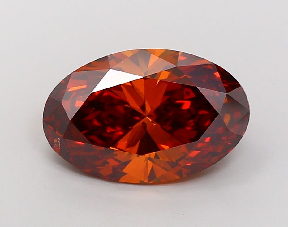 Oval Fancy Deep Orange Lab-grown Diamond 5.43ct VS2 loose diamond